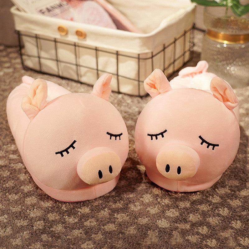 Household Bag With Cute Plush Cotton Slippers - MRSLM