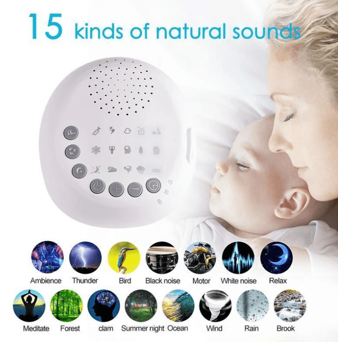 White Noise Machine for Baby Sleeping & Relaxation (White) - MRSLM