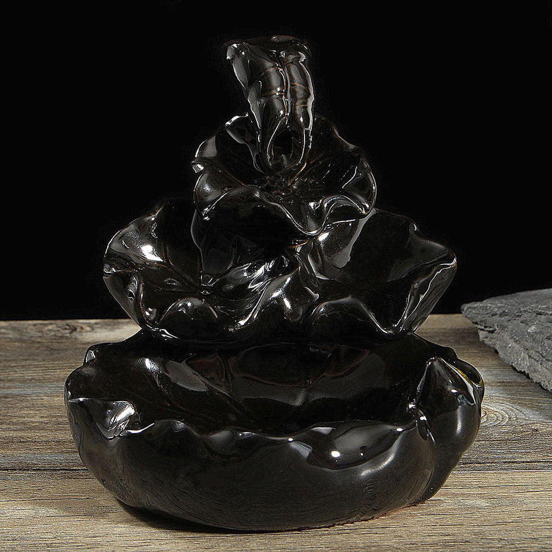 Ceramic Backflow Incense Cone Burner Feng Shui Censer Holder Water Stream Home Fragrant Furnace - MRSLM