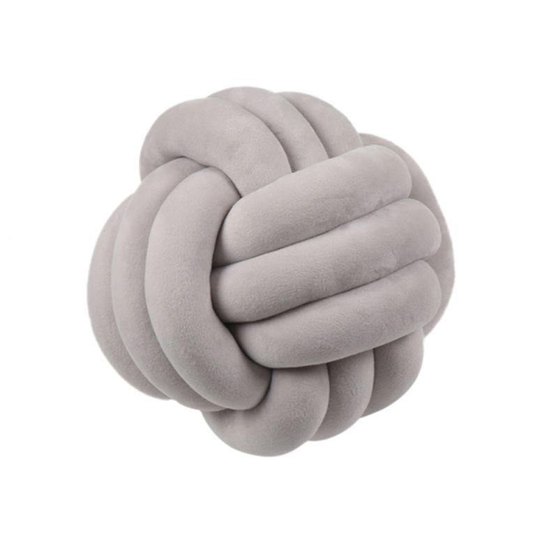 Knotted Plush Ball Design Round Throw Pillow - MRSLM