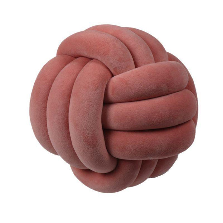 Knotted Plush Ball Design Round Throw Pillow - MRSLM