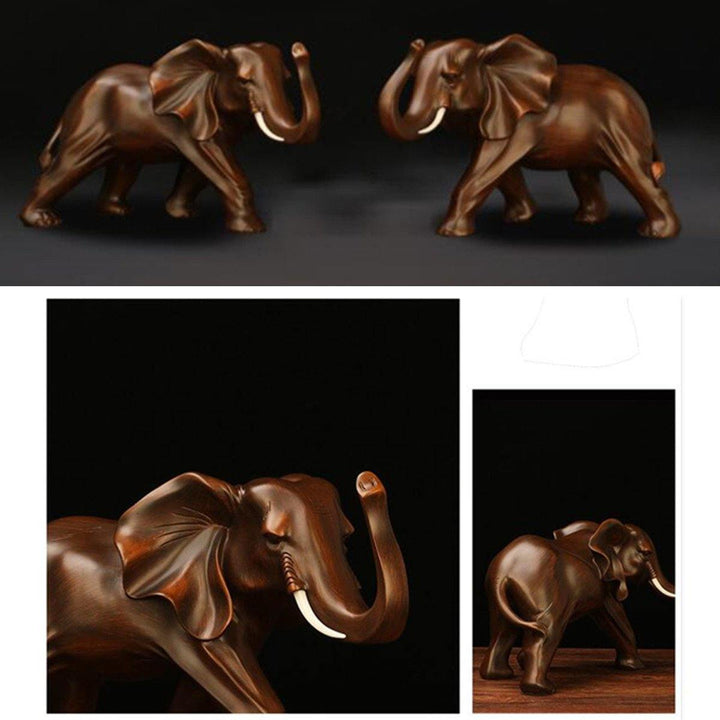 Resin Elephant Statue Fortune Mascot Living Room Cabinet TV Office Home Decorations - MRSLM