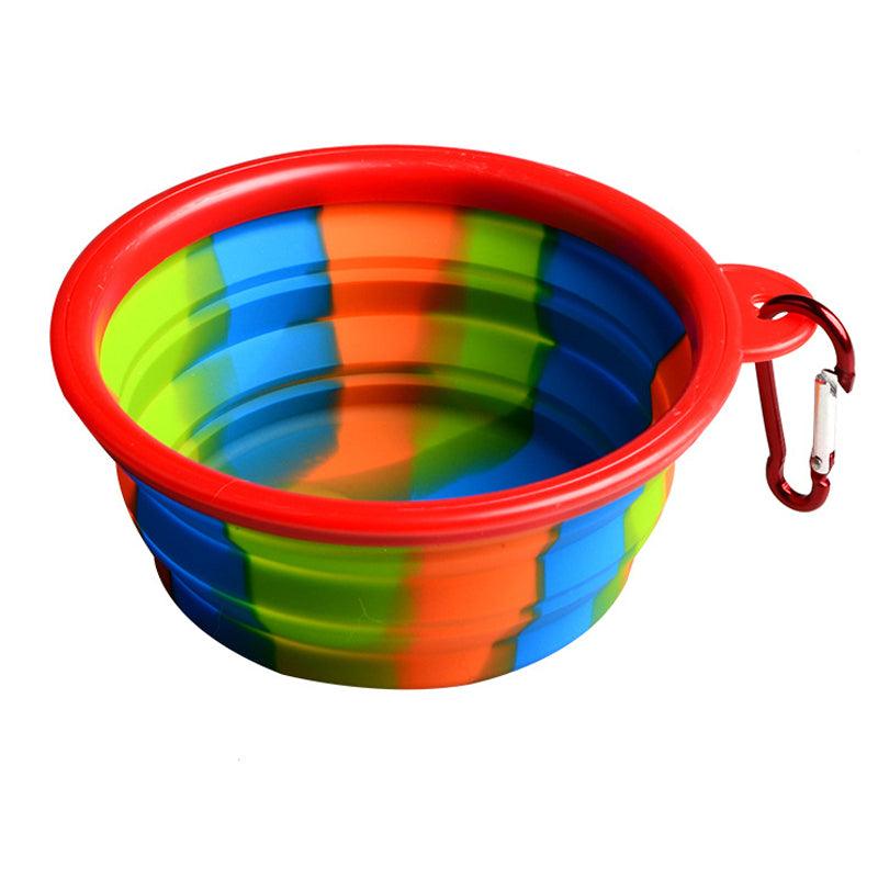 Folding Silicone Pet Bowl Portable Dog Food Drinking Water Feeding Supplies Outdoor Bowl - MRSLM