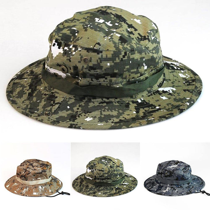 Hot Unisex Wide Brim Camouflage Hiking Outdoor Fishing Bucket Boonie Sun Hat - MRSLM