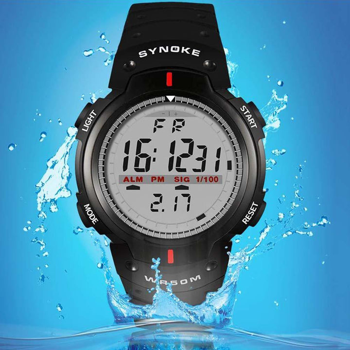 Fashion Men Outdoor Sport Luminous Week Date Alarm Digital Wrist Watch - MRSLM