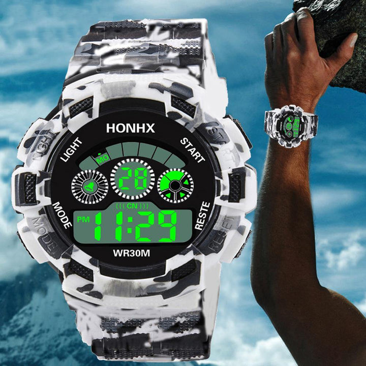 Fashion Camouflage Sports Backlight Alarm Date Week Digital Wrist Watch for Men - MRSLM