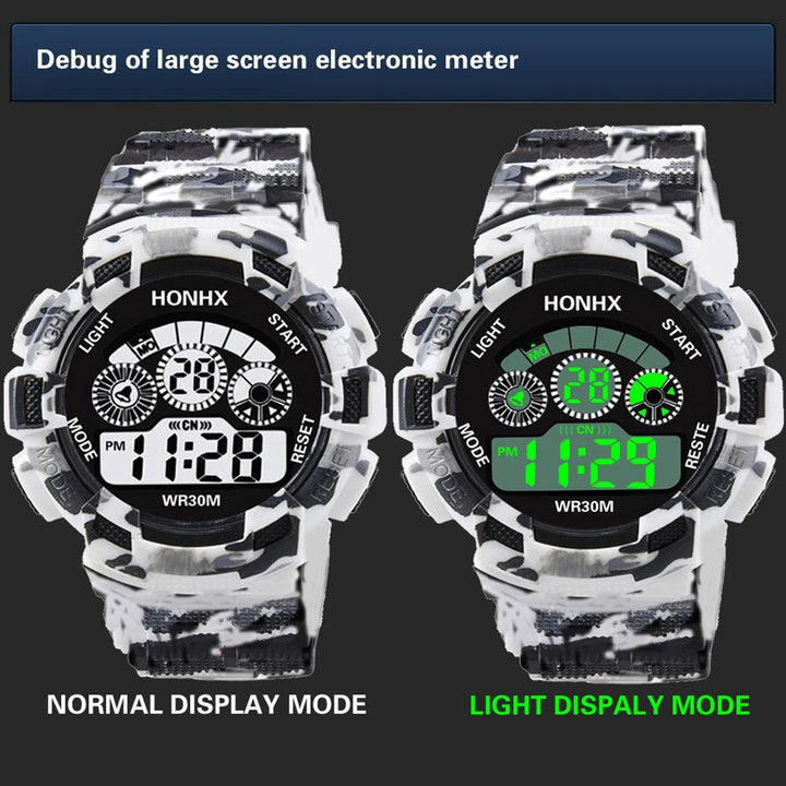 Fashion Camouflage Sports Backlight Alarm Date Week Digital Wrist Watch for Men - MRSLM