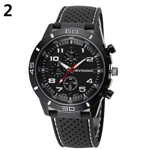 Men's Fashion Silicone Band Decorative Dials Sports Analog Quartz Wrist Watch - MRSLM