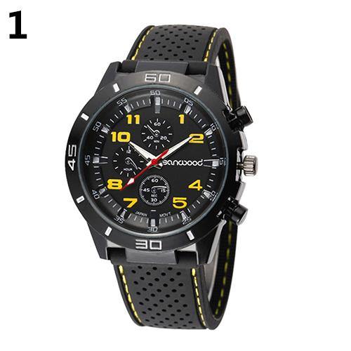 Men's Fashion Silicone Band Decorative Dials Sports Analog Quartz Wrist Watch - MRSLM