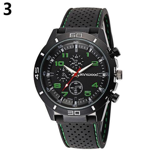 Men's Fashion Silicone Band Decorative Dials Sports Analog Quartz Wrist Watch - MRSLM