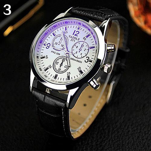 Unisex Military Business Stainless Steel Case Faux Leather Analog Quartz Watch - MRSLM