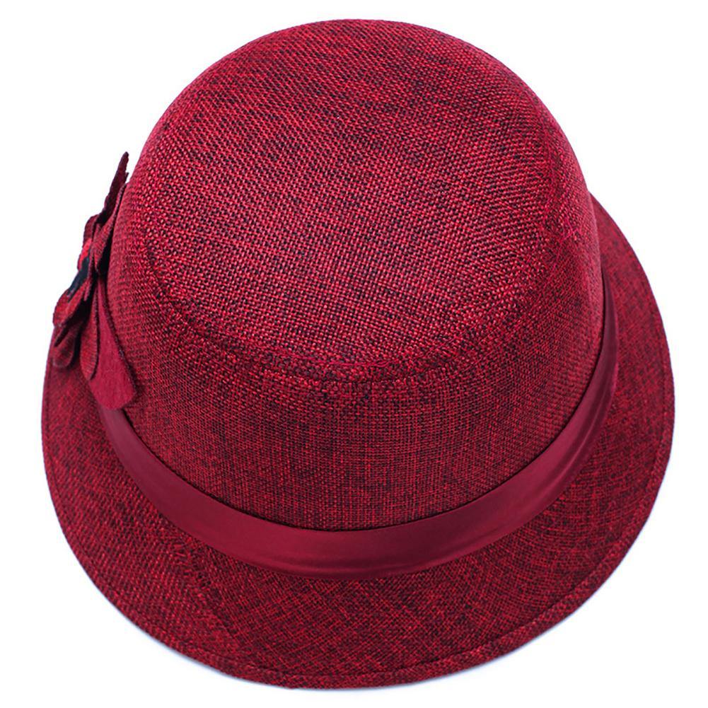 Retro Spring Summer Flower Linen Wide Brim Cocktail Party Travel Ladies Hat Gift - MRSLM