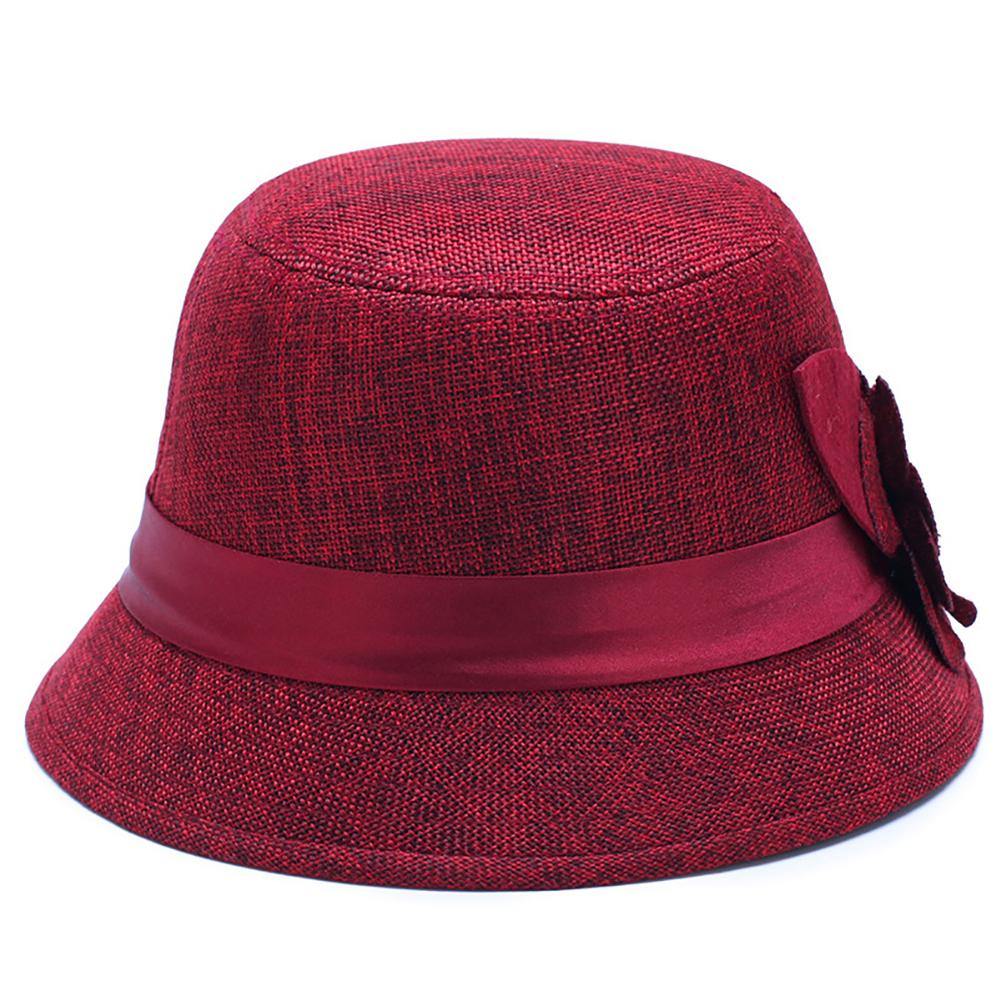 Retro Spring Summer Flower Linen Wide Brim Cocktail Party Travel Ladies Hat Gift - MRSLM