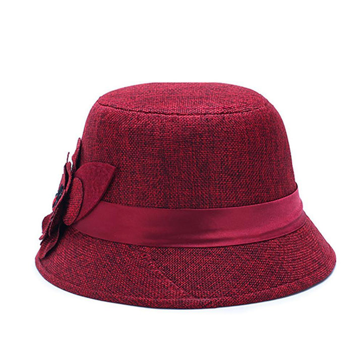 Retro Spring Summer Flower Linen Wide Brim Cocktail Party Travel Ladies Hat Gift - MRSLM