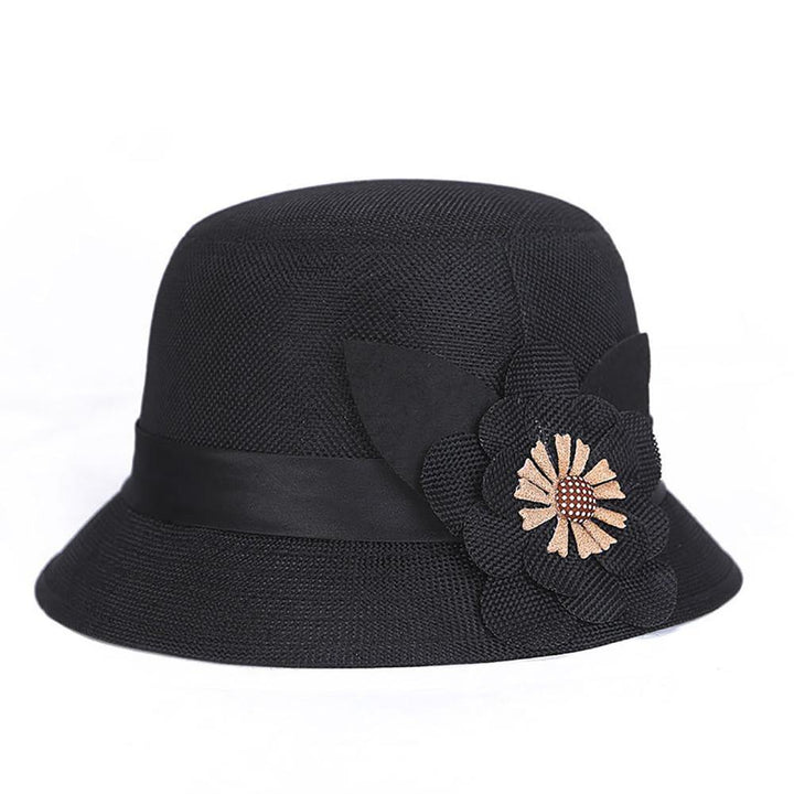 Retro Spring Summer Flower Linen Wide Brim Cocktail Party Travel Ladies Hat Gift - MRSLM