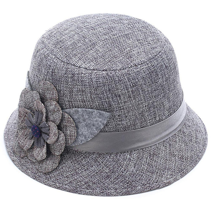 Retro Spring Summer Flower Linen Wide Brim Cocktail Party Travel Ladies Hat Gift - MRSLM