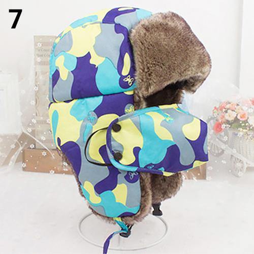 Fashion Men Women Winter Warm Trapper Ear Flap Ushanka Hat with Wind Proof Mask - MRSLM