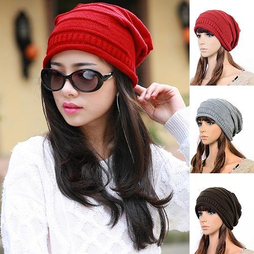 Women Men Knitted Winter Warm Ski Crochet Slouch Beanie Hat Casual Hip Hop Cap - MRSLM