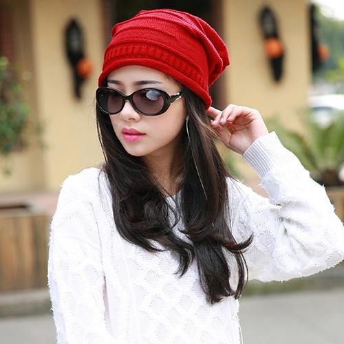 Women Men Knitted Winter Warm Ski Crochet Slouch Beanie Hat Casual Hip Hop Cap - MRSLM