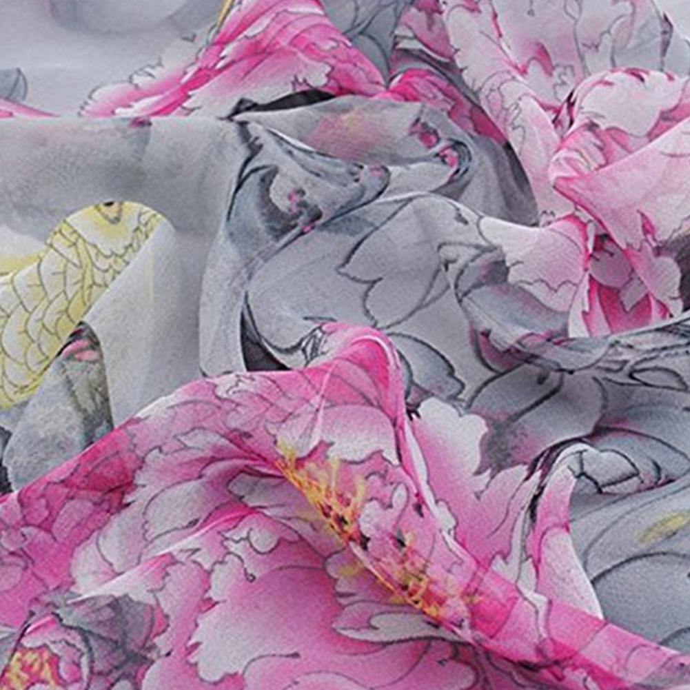 Lady Fashion Floral Pattern Soft Long Chiffon Muffle Charming Scarf Shawl Stole - MRSLM