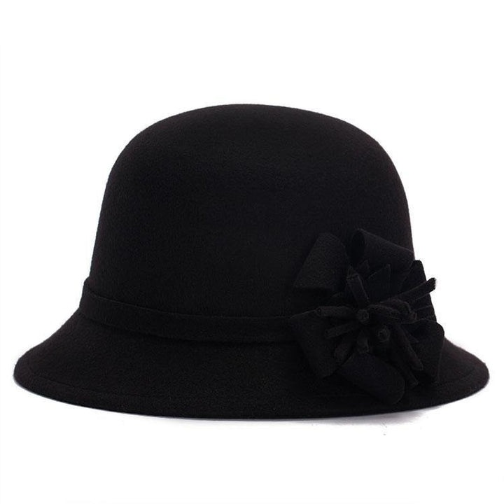 Ladies Felt Bowler Hats Floral Artificial Wool Fedoras Hats for Women Winter royal princess Caps Bonnet LQJ01094 - MRSLM