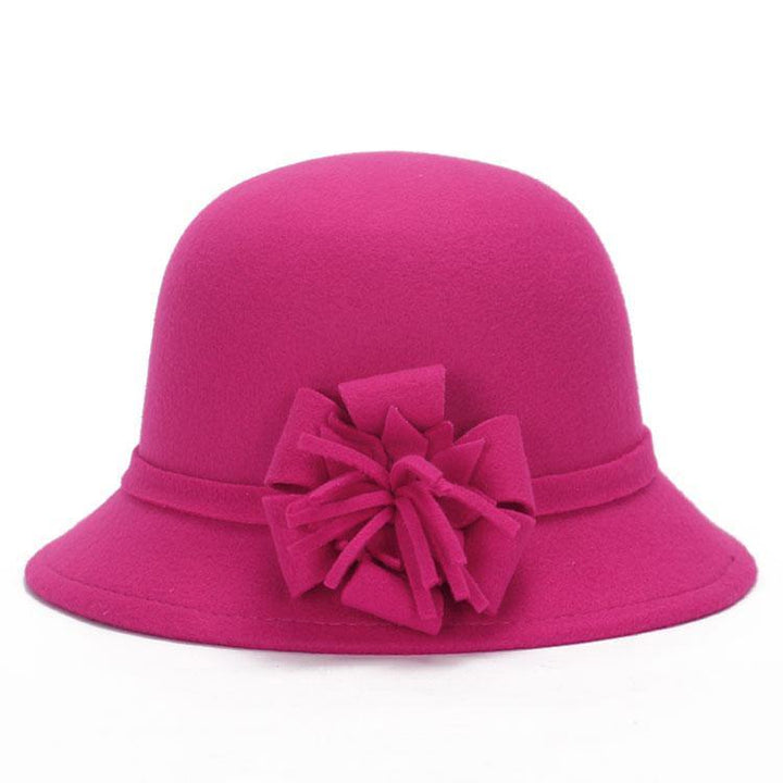 Ladies Felt Bowler Hats Floral Artificial Wool Fedoras Hats for Women Winter royal princess Caps Bonnet LQJ01094 - MRSLM