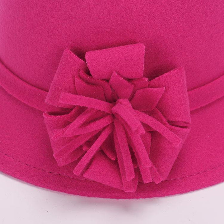 Ladies Felt Bowler Hats Floral Artificial Wool Fedoras Hats for Women Winter royal princess Caps Bonnet LQJ01094 - MRSLM