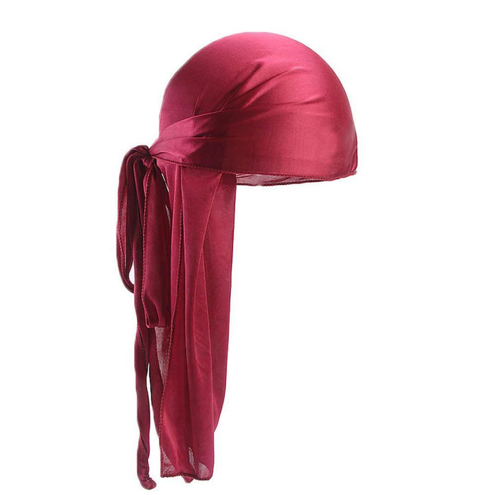 Solid Color Silky Bandanna Turban Hat Breathable Unisex Biker Headwear Headband - MRSLM