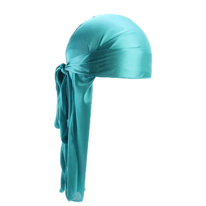 Solid Color Silky Bandanna Turban Hat Breathable Unisex Biker Headwear Headband - MRSLM