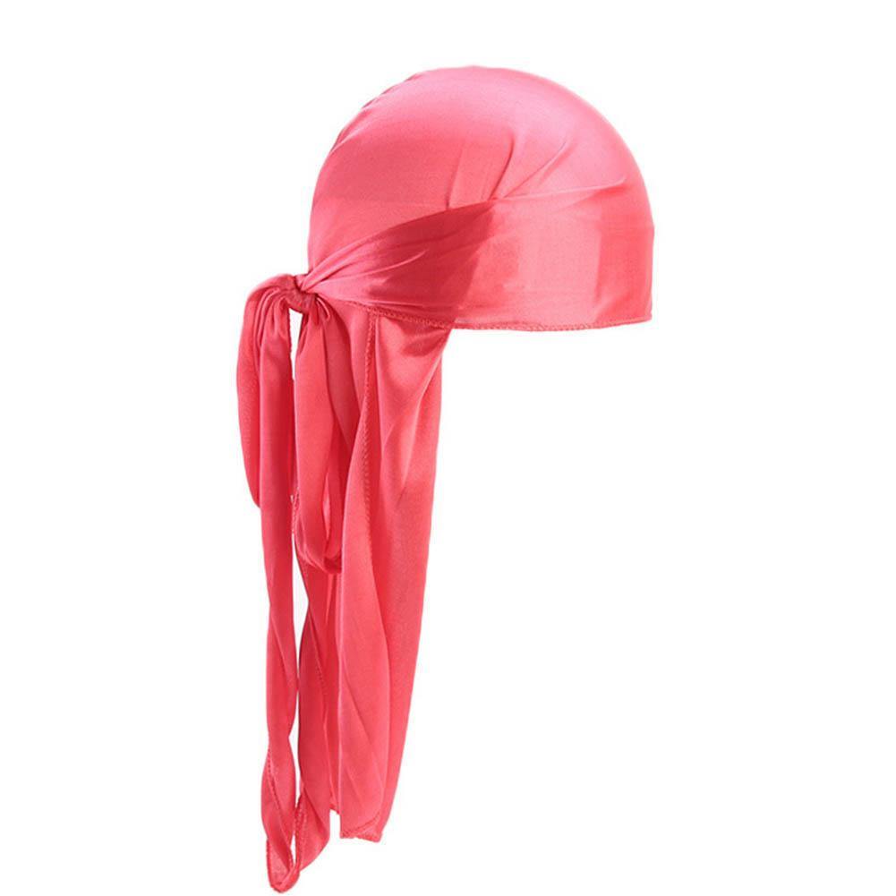 Solid Color Silky Bandanna Turban Hat Breathable Unisex Biker Headwear Headband - MRSLM