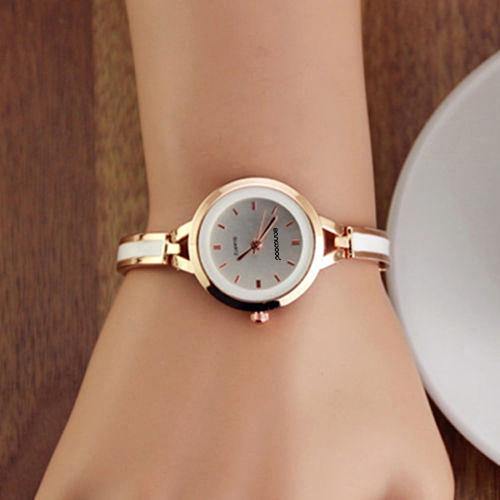 Lady Fashion Slim Alloy Band Wristwatch Quartz Analog Bracelet Wrist Watch Gift - MRSLM