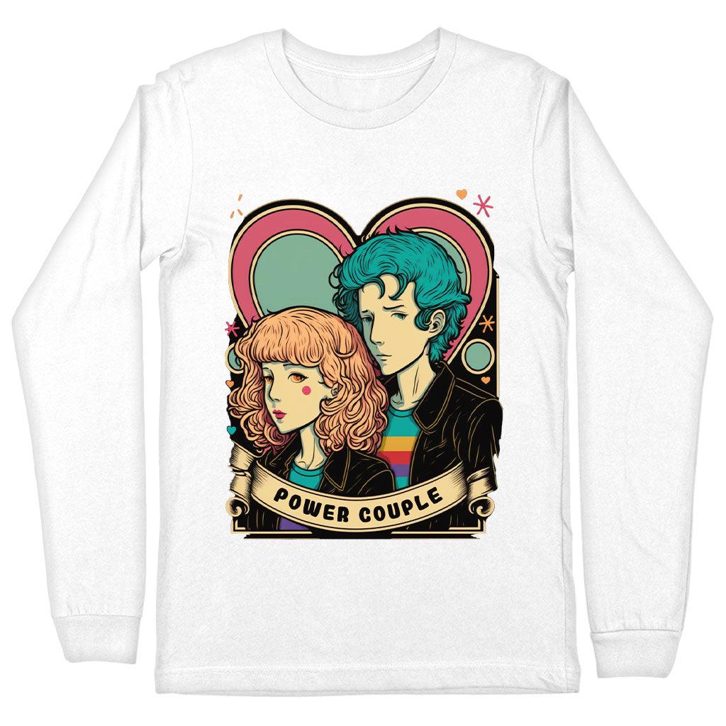 Power Couple Long Sleeve T-Shirt - Love T-Shirt - Art Long Sleeve Tee - MRSLM