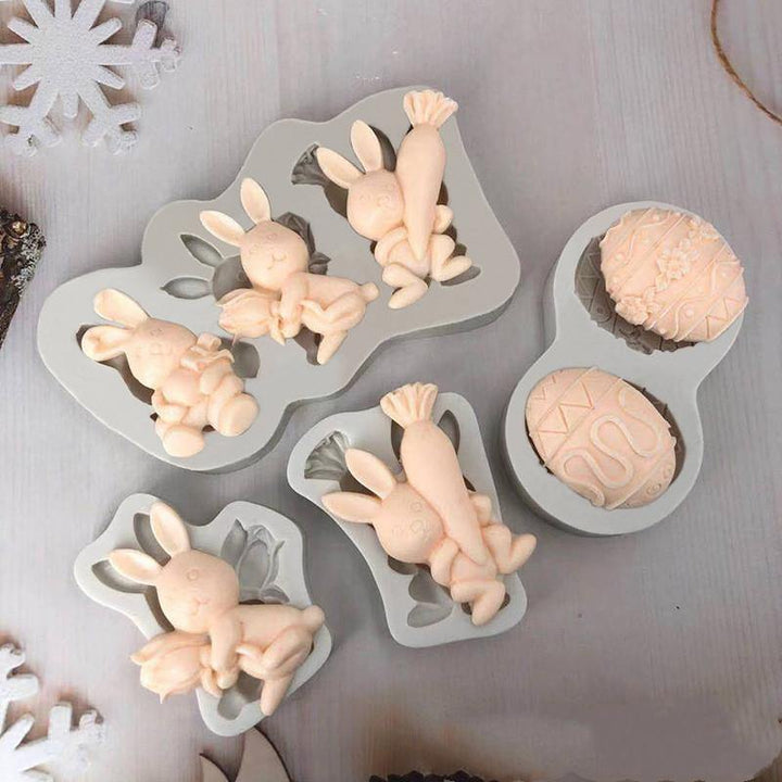 3D Rabbit Easter Bunny Silicone Cake Molds Fondant Resin Molds Cake Tools Pastry Kitchen Baking Accessories - MRSLM