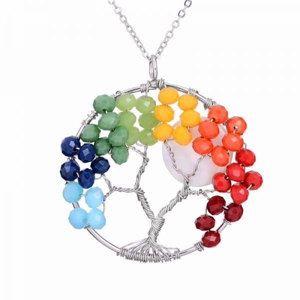 Natural stone tree of life purely handmade pendant necklace - MRSLM