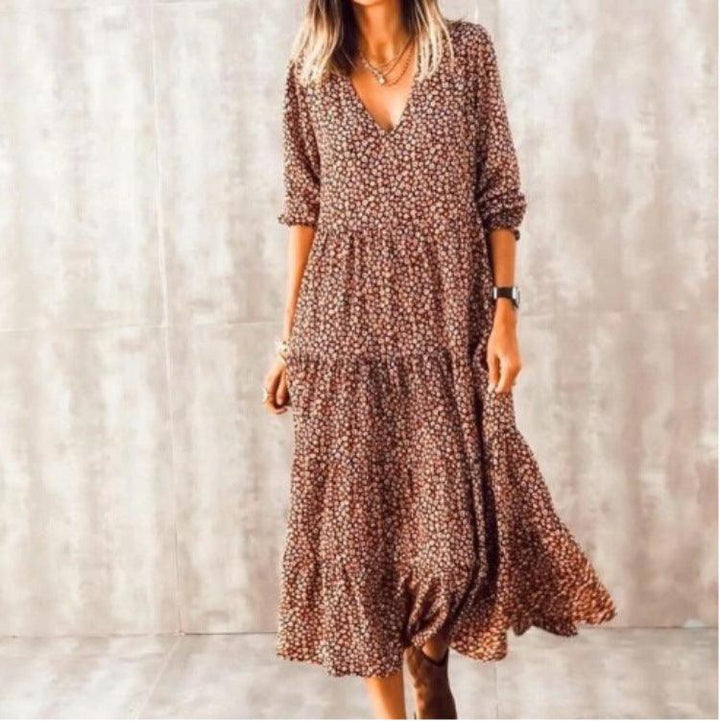 New Ladies Printed Dress Floral Bohemian Long Skirt - MRSLM