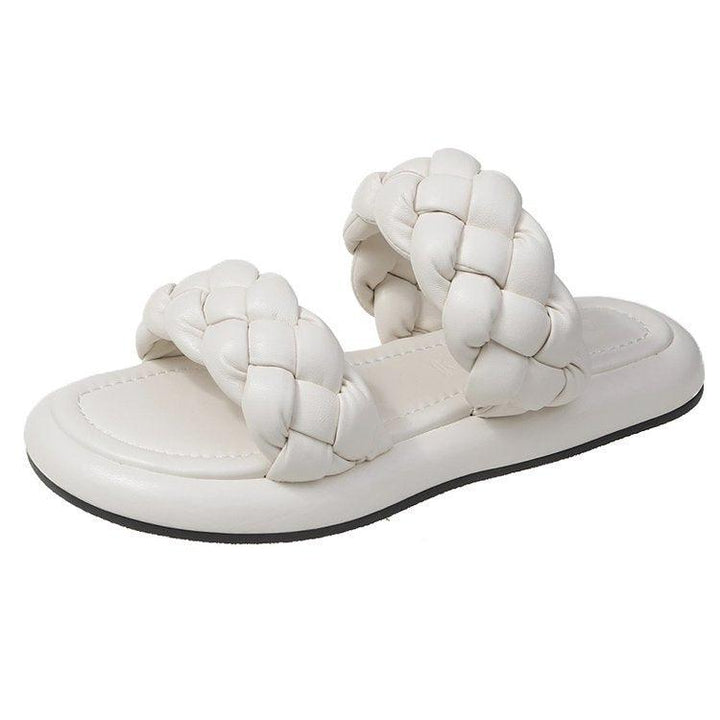 Net Celebrity All-Match Flat Sponge Cake Sandals - MRSLM