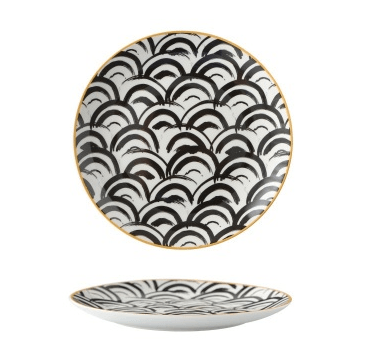 8-inch Nordic Style Geometric Series Ceramic Breakfast Plate Western Steak Flat Dish Plate Fruit Plate Decoration Hanging Plate - MRSLM