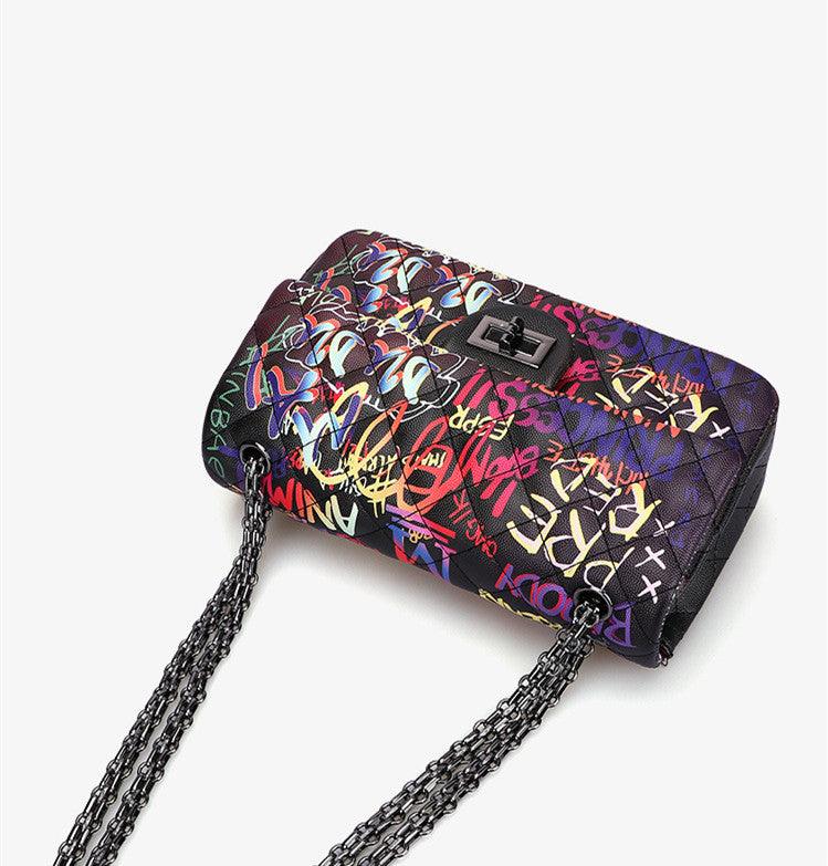 Graffiti alphabet rhombus chain bag - MRSLM