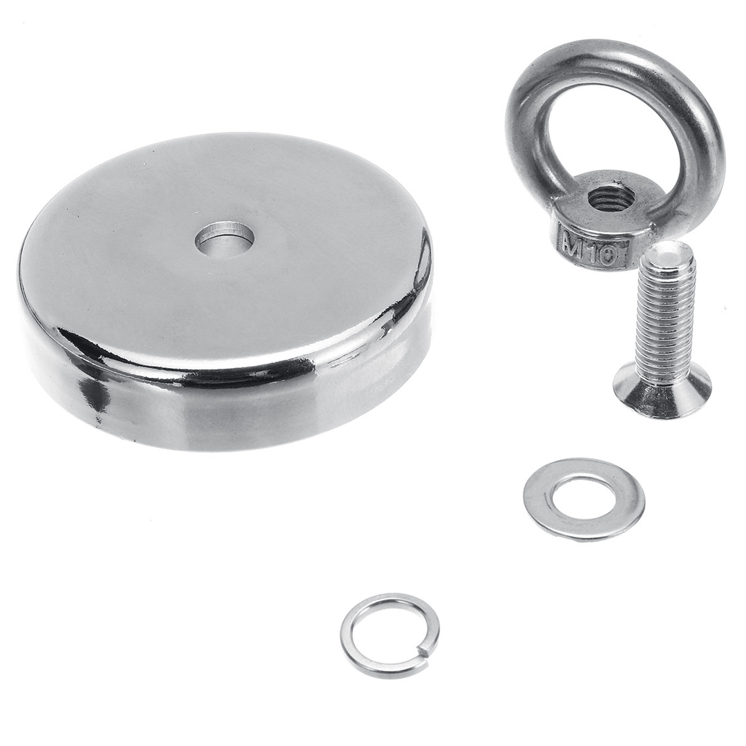 300KG D75Mm Neodymium Recovery Magnet Fishing Treasure Metal Detector with 20 Metre Rope - MRSLM