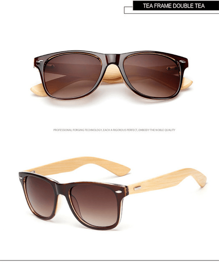 Wood Bamboo Sunlasses for Women Men Wooden Sun Lasses - MRSLM