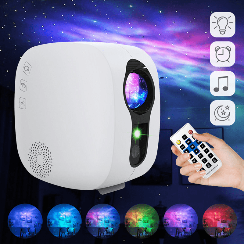 Starry Sky Projector Bluetooth Music Speaker LED Night Light Projector Galaxy Nebula Ocean Star Projector Moon Night Lamp - MRSLM