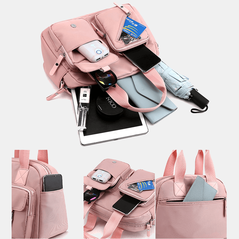 Women Light Weight Waterproof Multi-Pocket Handbag Shoulder Bag - MRSLM