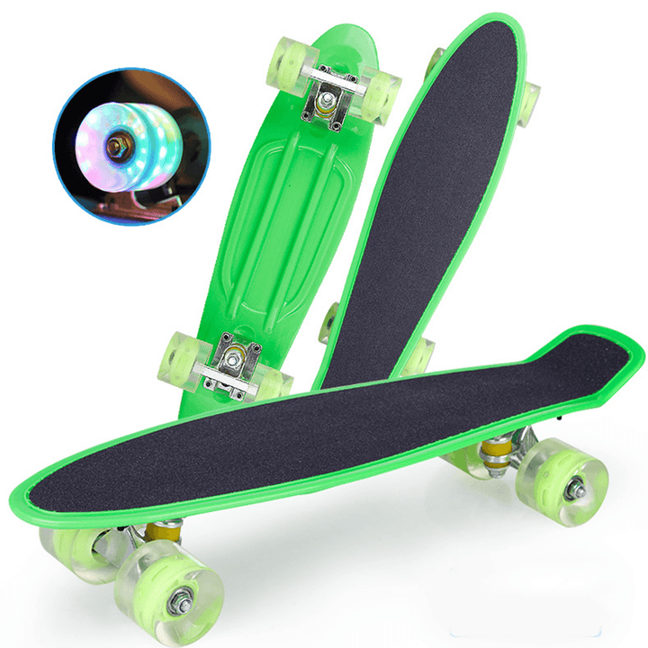 22 Inch Skateboard Mini Cruiser Board Fish Skate Board Adults Children Scooter Pastel Longboard Bearings Flash Wheel - MRSLM