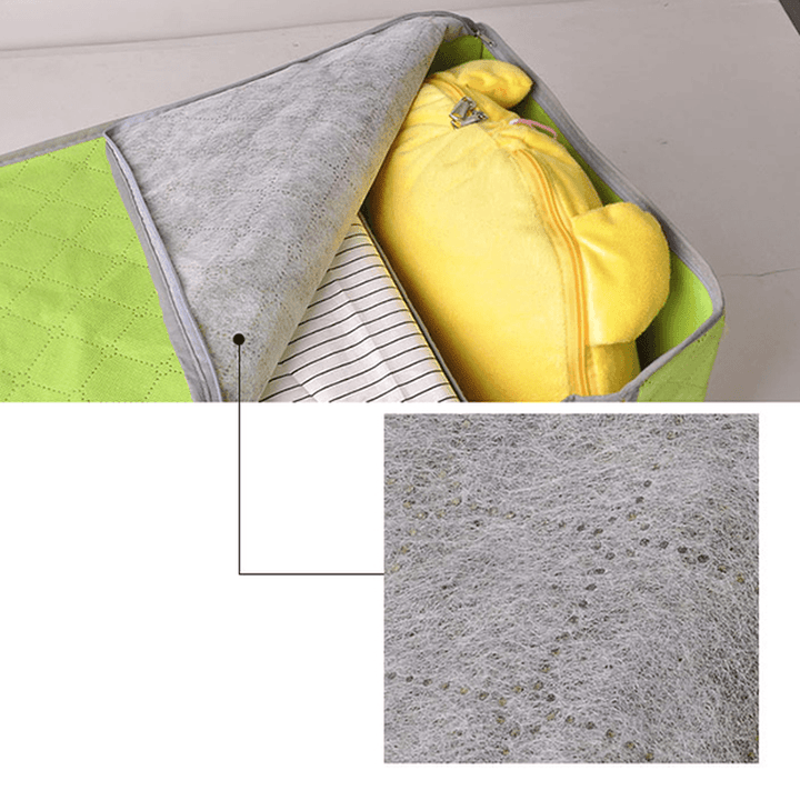 60X35X35Cm Non Woven Clothes Quilt Storage Bag Dustproof Moisture Proof Organizer Bag with Zipper - MRSLM