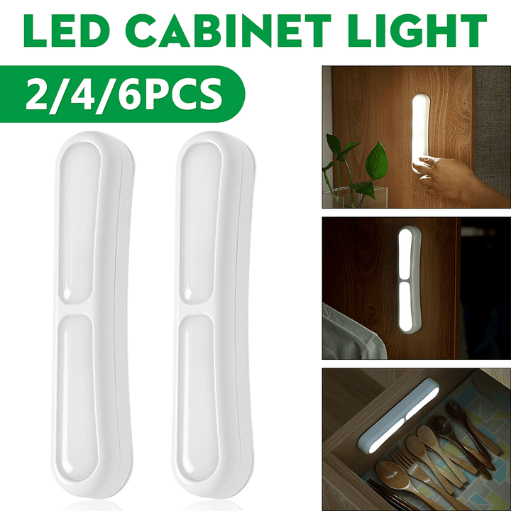 2/4/6Pcs LED Night Light Cabinet Stair Closetlamp Closet Light Bedroom Wall Bulb - MRSLM