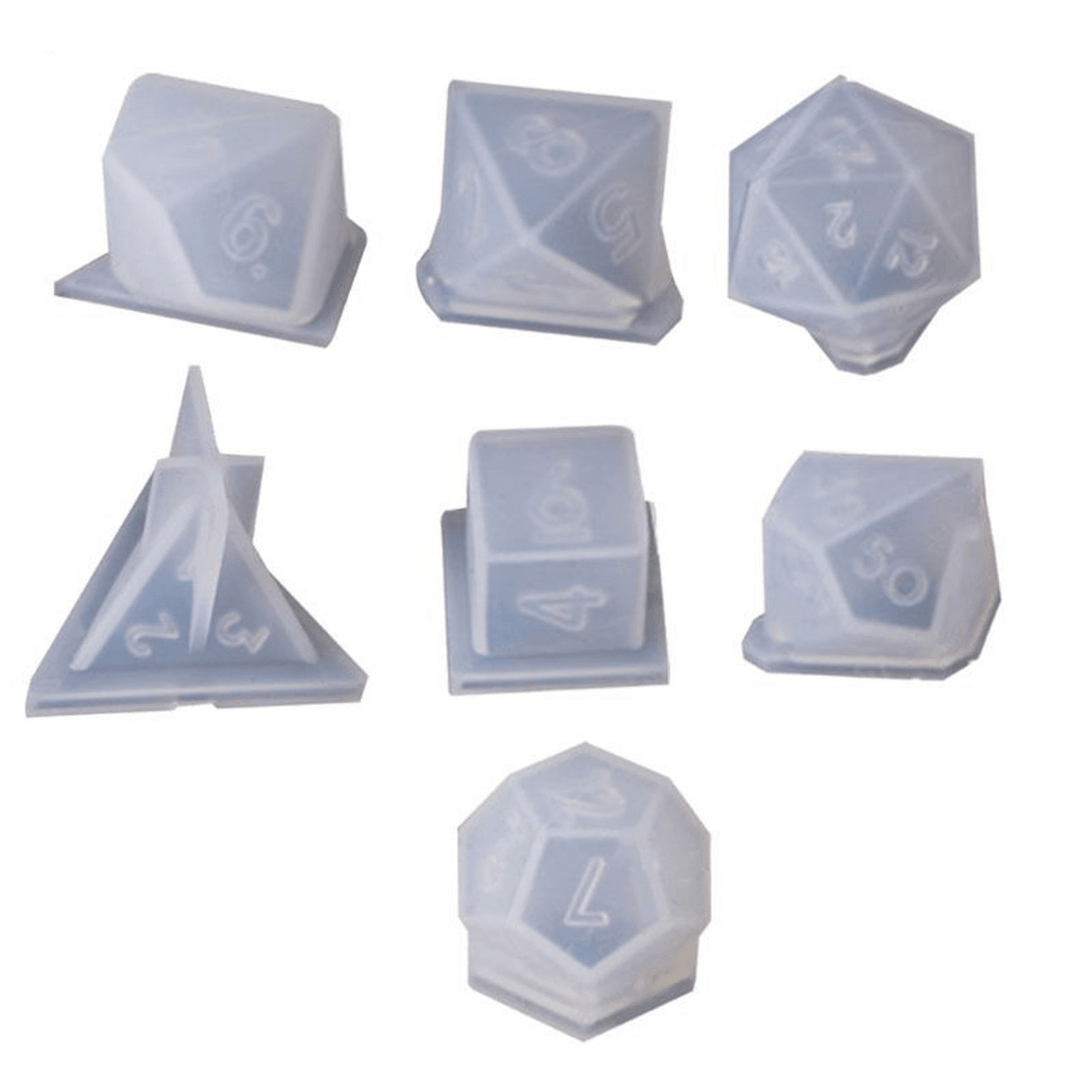 7/19Pcs/Set Dice Fillet Square Triangle Dice Mold Dice Digital Game Silicone Mould - MRSLM