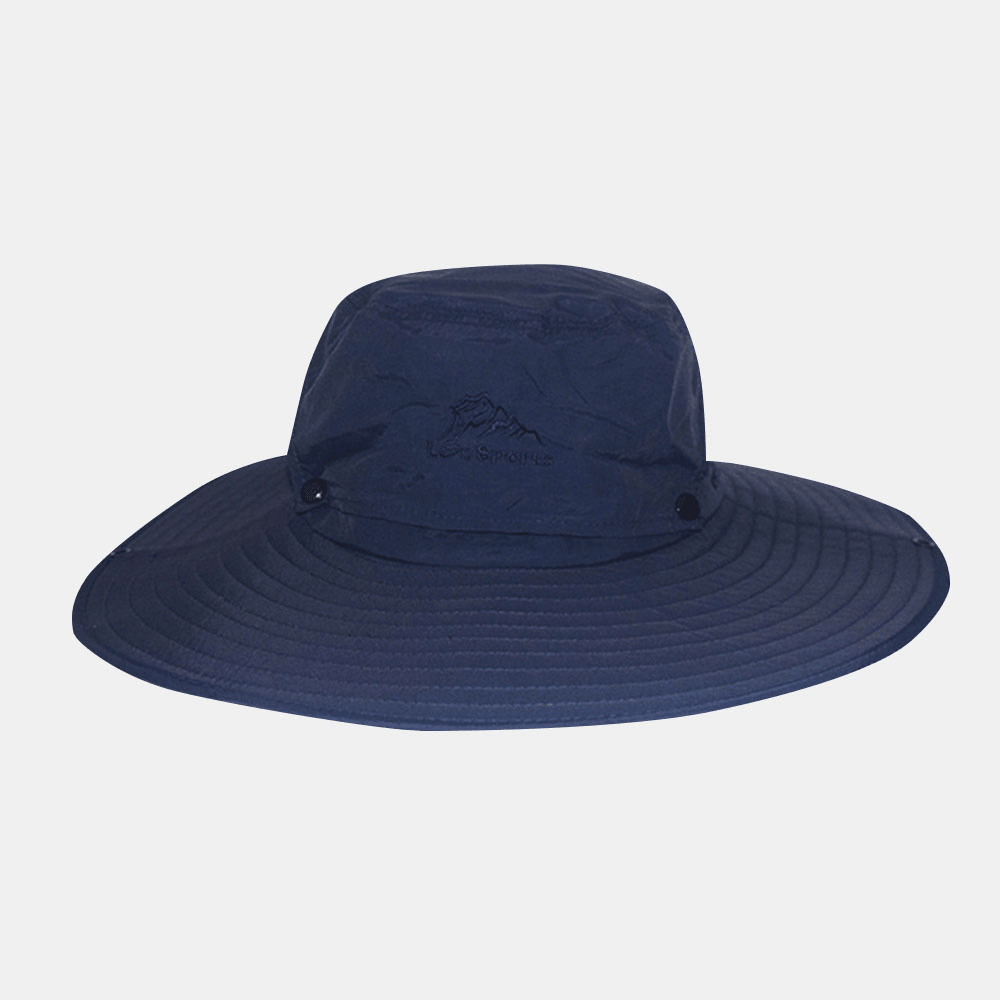 Men Summer UV Protection Wild Big Brim 12 Centimeters Visor Adjustable Sun Hat Bucket Hat for Fishing Mountaineering - MRSLM