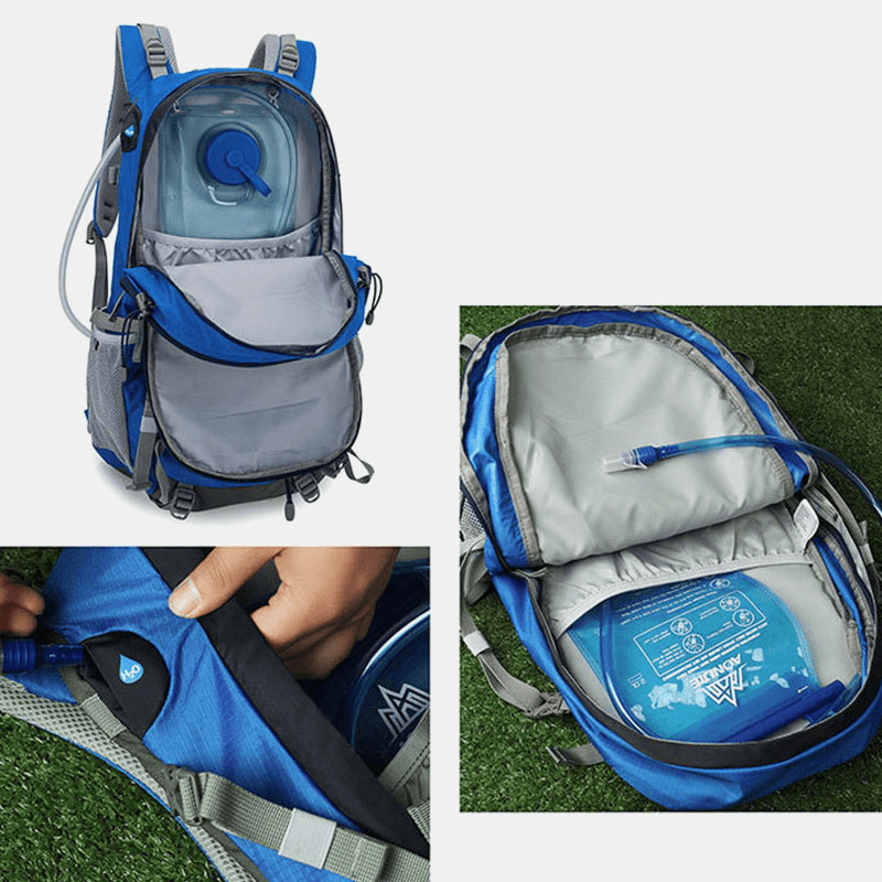 Men 40L Breathable Multi-Pocket Water Bag Warehouse Design Backpack Outdoor Travel Hiking Camping Bag with Rain Cover - MRSLM