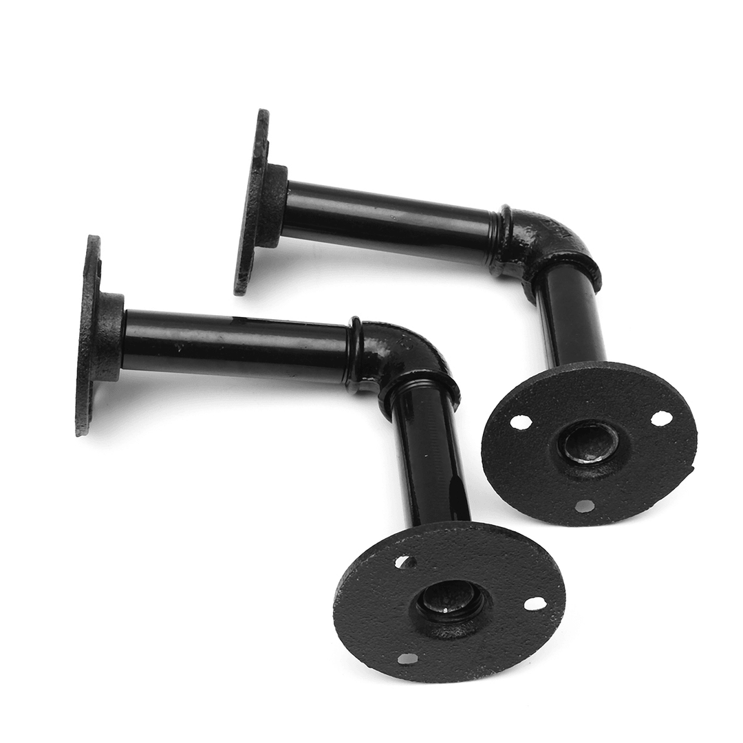 KING DO WAY 2PCS Pipe Brackets Industrial Shelf Bracket for Book - MRSLM