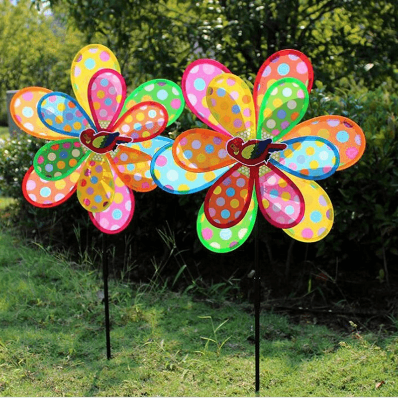 Cartoon Pattern Plastic Double-Layer Windmill - MRSLM